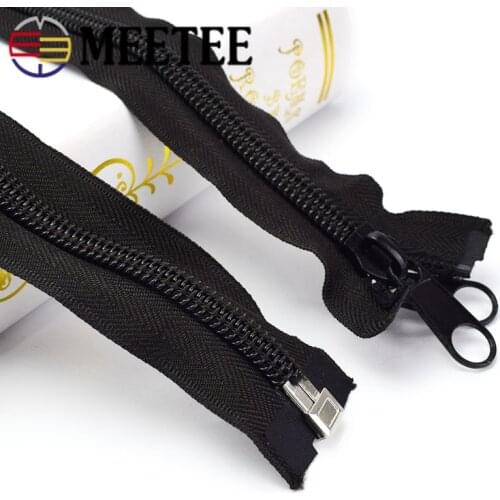 2pcs 10# Plastic Nylon Zippers Black Open End Long Zip for Outdoor Tent Zipper DIY Tailor Sewing Craft Bag Clothes Accessories