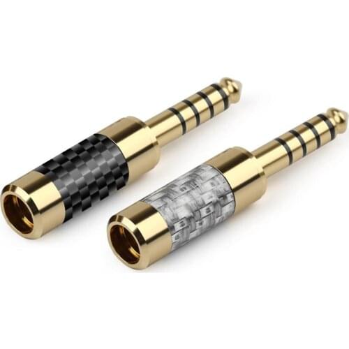 4PCS 4.4mm Headphone Jack Carbon Fiber Copper 5 Pole Gold Plated Plug Adapter DIY Hifi Earphone Balanced Plugs Connector
