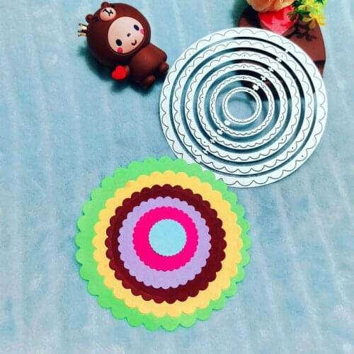 6 sets of circles, background Metal Cutting Dies for DIY Scrapbooking Album Paper Cards Decorative Crafts Embossing Die Cuts