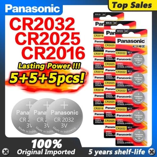 PANASONIC 15Pcs original brand new battery for 3v cr2032 cr 2025 cr2016 button cell coin batteries for watch computer