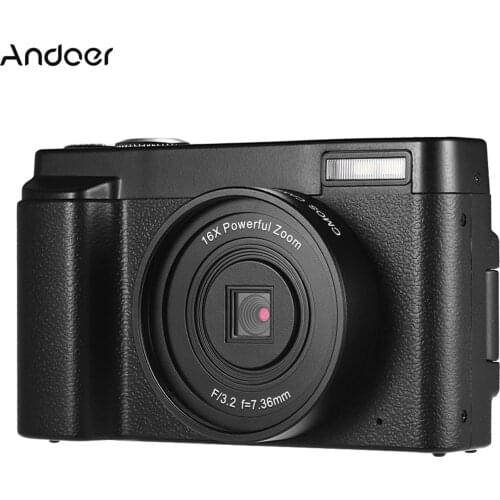 Andoer 1080P Full HD Portable Digital Video Camera with 3 Inch Rotatable Screen Supports 16X Digital Zoom for Travel Photography