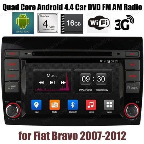 Android4.4 7 inch Car DVD for Fiat Bravo 2007-2012 FM AM radio stereo Support BT GPS 3G WiFi DAB+ TPMS Quad Core 16G ROM