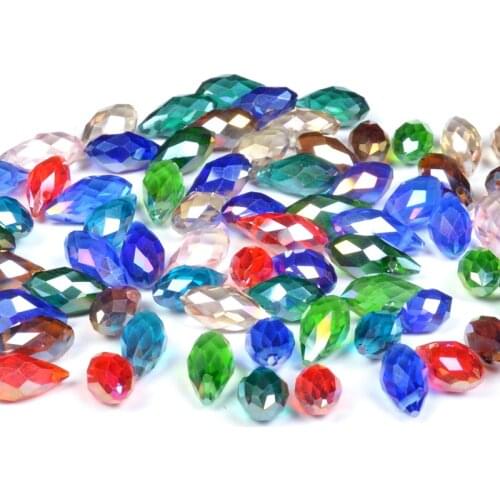 5*7MM/6*12MM Austria Mix Color Loose Glass Teardrop Beads For Jewelry Making Diy Pearles Aaa Briolette Facedet Crystal Beads