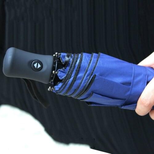 Automatic Black Coating 3 Folding Umbrella Male Female Business Umbrella Parasol Folding Rainy Sun Windproof Umbrella