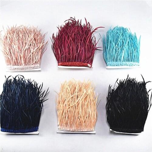 Hot Selling Goose Feathers Trims Ribbon Fringe 2Meter/Lot 6-8" 15-20CM feathers For Crafts Carnival Costumes Diy Clothing plumes