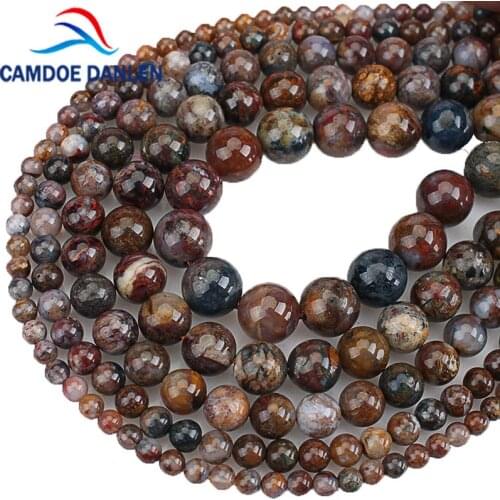100% Natural Gem Stone Pietersite Beads Round Loose Spacer Beads For Jewelry Making 15" 6/8/10/12mm DIY Bracelets Necklace