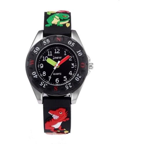 Childrens Cartoon Watch Waterproof 3D Jelly Silicone Strap Quartz Watch Primary School Girl Boy Child Watch Dinosaur Modeling
