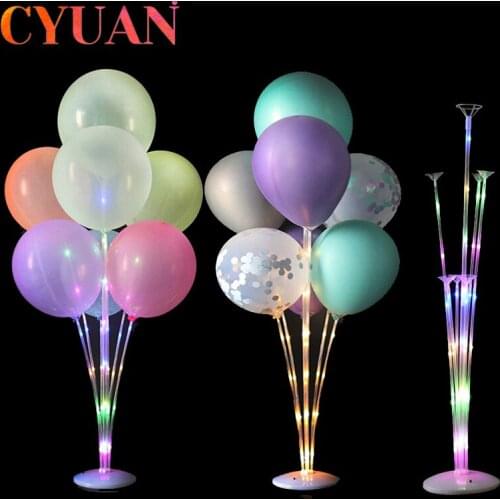 CYUAN 1/2set Led Light Balloon Stand Column Wedding Decoration Balloon Birthday Party Kids Adult Event Party Ballons Accessories