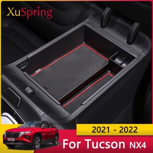 For Hyundai Tucson 2021 2022 Car Interior Decoration Console Armrest Container Storage Box Refit Accessories Styling