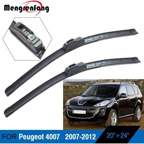 For Peugeot 4007 Car Front Windscreen Wiper Blades Soft Rubber Wiper J Hook Arms Styling 2007 2008 2009 2010 2011 2012