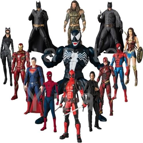Mafex Figure Cyborg Flash Bruce Wayne Woder John Wick Venom Deadpool Aquaman Action Figure Toy