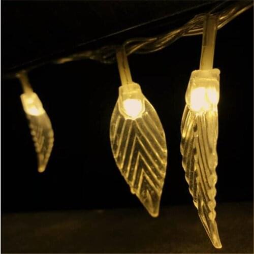 5M 28 LED leaf String Lights With EU Plug Fairy Garland Decoration Home Party Wedding Holiday Easter Day Lighting