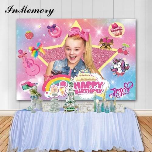 InMemory Unicorn Baby Shower 1st Birthday Backdrops For Girls Rainbows Jojo Siwa Party Backgrounds For Photo Studio Photocall