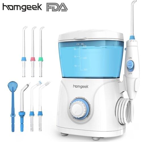 Homgeek Oral Irrigator 600ml Water Flosser Irrigator Dental Hygiene for Teeth Cleaning Dental Water Pick Irrigators Flossing