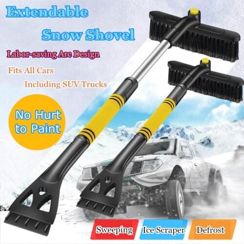 Car Snow Brush Removal Adjustable with Ice Scraper and Foam Grip Detachable Snow Mover for Car Auto SUV Truck Windshield Windows