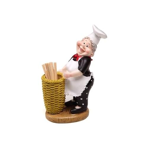 Creative europe chef statue figurine craft home kitchen decoration toothpick holder restaurant table toothpick dispenser LY112
