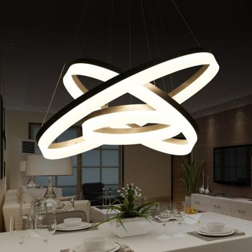 Personality creative Led living room dining modern pendant lights ring fashion pendant lamp art bedroom hall Pendant lamps
