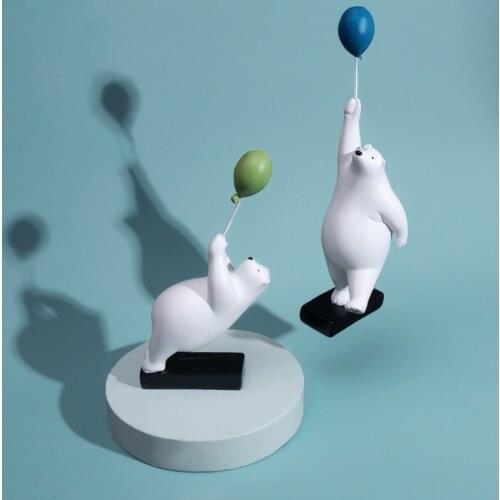 Creative cartoon balloon bear decoration resin statue modern home accessories living room desktop decoration childrens room
