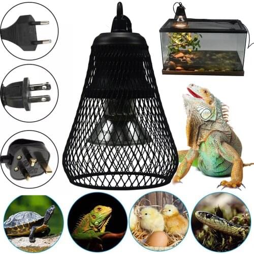 Pet Reptile Heating lamp Infrared Ceramic Light With Safety Cage Emitter Heat Lamp Pet Supplies Chickens Reptile Pet Pet Reptile