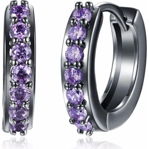 Best-selling August new style mysterious noble purple earrings fashion simple style give the girls birthday gift