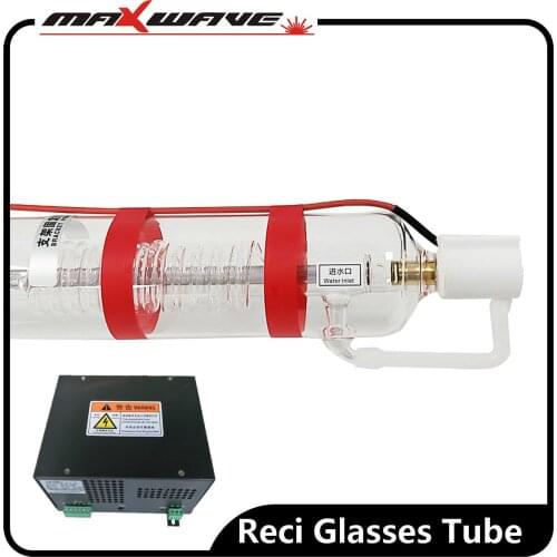 Maxwave Reci CO2 Laser Tube W2 90W + Reci Laser Power Supply DY10 90W use for CO2 Laser Engraving and Cutting Machine
