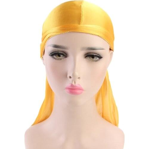 Fashion Mens Satin Durags Bandanna Turban Wigs Pirate Hat Men Silky Durag Headwear Headband