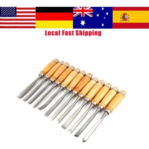 12Pcs/Lot Wood Carving Chisels Set Professional Hand Chisels Carving Tools For Woodcut Woodworking Clay Wax DIY Sculpting Tools