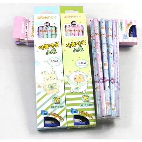 120pcs Creative Pencils Set HB Cute Mixd Cartoon Animals Pencils for School Stationery Supplies Kawaii Stationery Christmas Gift
