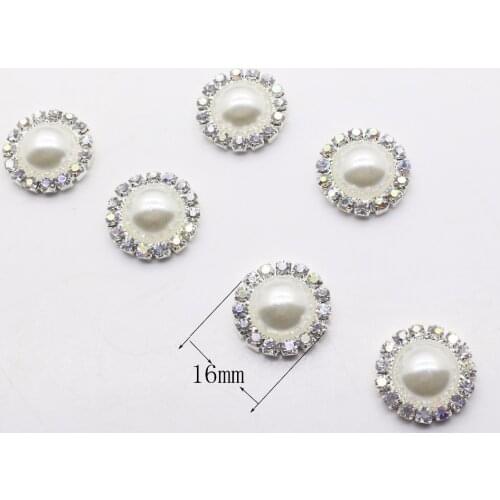 New hot 10pcs 16mm AB circular Diy jewelry Accessories Rhinestone pearl Plate Wedding Invitation Clothing Accessories