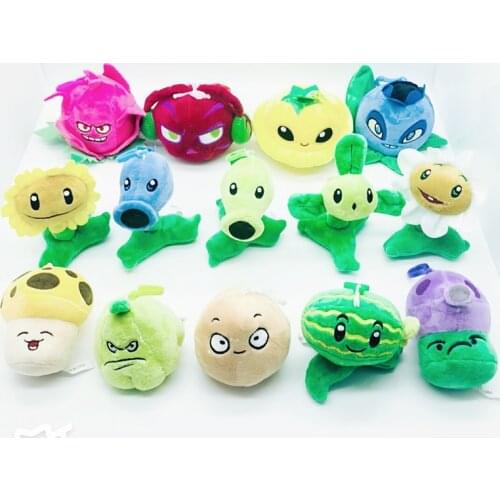 14pcs/lot 10CM Plants vs Zombies Plush Toys PVZ Plants Plush Pendant Soft Stuffed Toys Doll for Children Kids Gifts