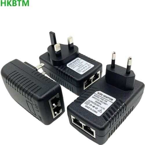 48V 24W POE Injector AC220V to DC48V 0.5A POE Power Supply Over Ethernet Injector Adapter EU/UK/US Optional