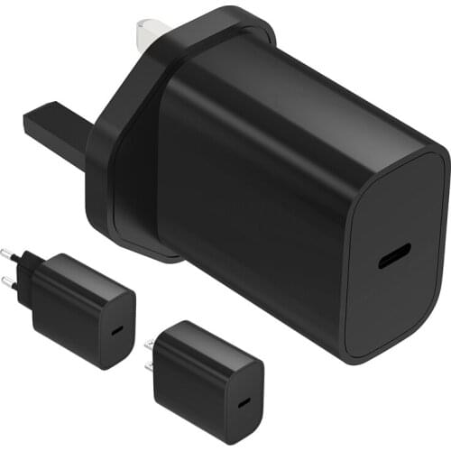 20W USB-C Power Adapter Portable USB-C PD3.0 Fast Charging Wall Charger Power Supply Charging Head Black
