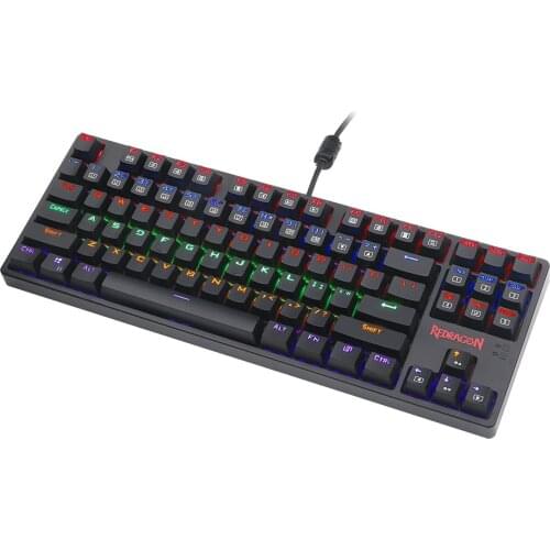 Redragon K576R DAKSA Wired Mechanical Gaming Keyboard , 87 Keys Led Backlight Anti-Ghosting Compact Design for PC Gamer