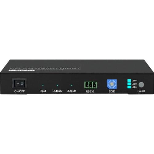 1x2 HDMI2.0 & HDCP2.2 Splitter with Audio extractor EDID AND RS232 4K60Hz 4:4:4