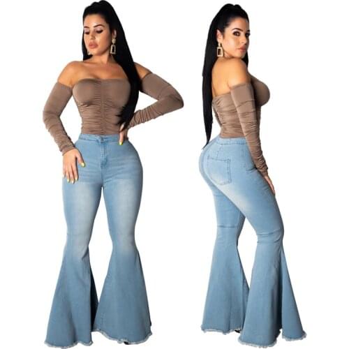 Retro Worn Bell Bottoms Pants Women Casual Button Slim Jeans Trousers Fashion Mid Waist Pockets Flared Pants Pantalones De Mujer