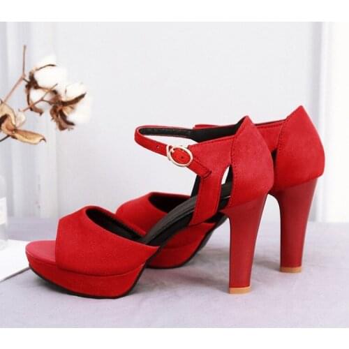 Big Size 9 10 11-17 ladies summer platform sandals women shoes woman Fish mouth buckle bag with waterproof platform
