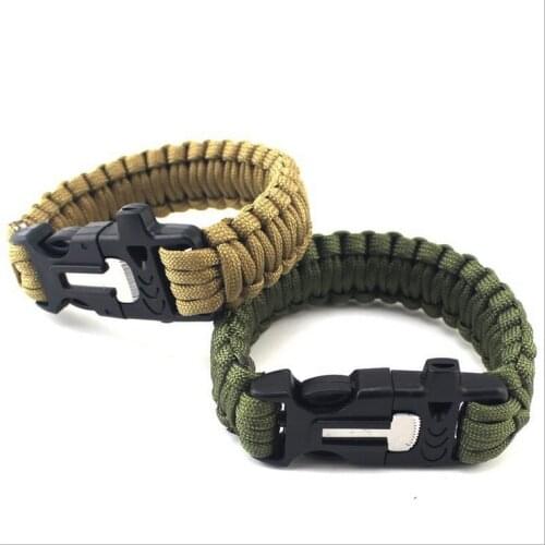 Flint whistle outdoor safety equipment outdoor survival multifunctional survival rope bracelet
