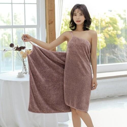 Modern Wearable Bath Towel Soft Skin-friendly Bathrobe Women Shower Towels Absorbent Quick Dry Bath Skirt Adults Comfort Pajamas