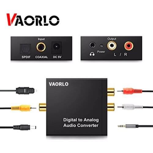 Toslink Coaxial Optical Fiber Digital to Analog Audio AUX 3.5mm Jack RCA L/R Converter SPDIF Digital Audio Decoder Amplifier