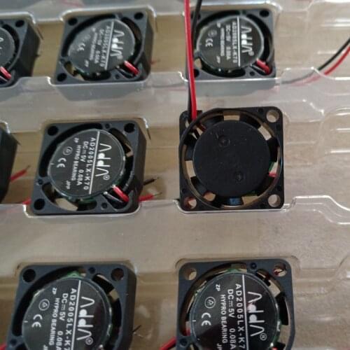 2pcs 12500RPM ADDA AD2005LX-K70 2006 2007 2CM 20MM Mini fan 20*20*6MM Cooling fan ultrathin fan 5V 0.08A mini laptop fan 2wire