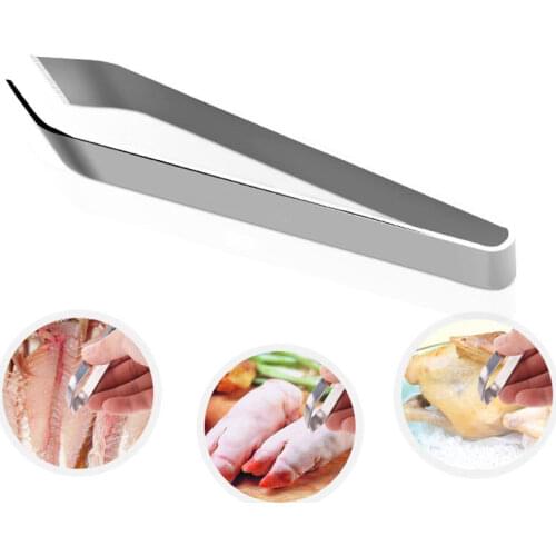 Healthy Safe Stainless Steel Fish Bone Tweezers Remover Pincer Puller Tongs Pick-Up Seafood Tool Chickens Ducks Plucking Tongs