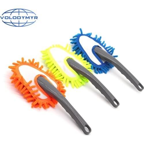 Wax Brush Washable Microfiber Window Cleaner Plastic Long Handle for Washing Car Interior Cleaning Auto Detailing Dirt Dust