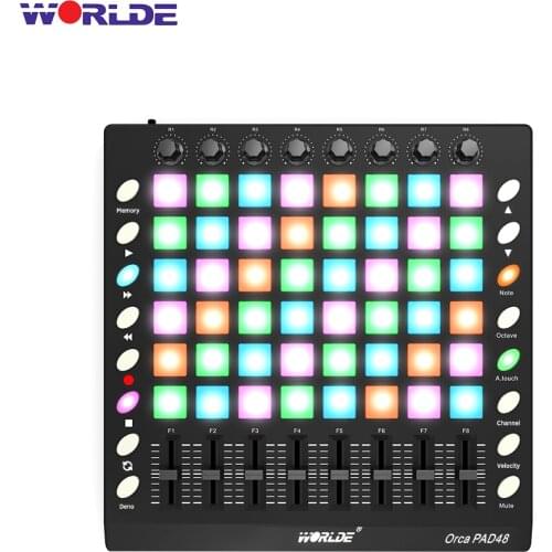 WORLDE PAD 3 Specifications New Shelves 48/64 MIDI Drum Pad Controller USB With Backlight Slider Electronic Musical Instruments