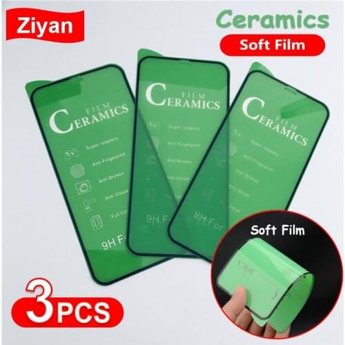 3Pcs Ceramic Protective Glass For iPhone 12 Mini 11 Pro XR XS Max X 8 7 6 Plus Soft Glass Screen Protector For SE2020 PMMA Film