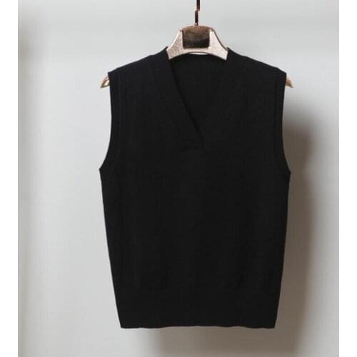 2021 New Autumn Winter Fashion Womens Knitted Sweater Sleeveless Women Loose Vest Ladies V-Neck Pullover Jumper Tops Pull Femme