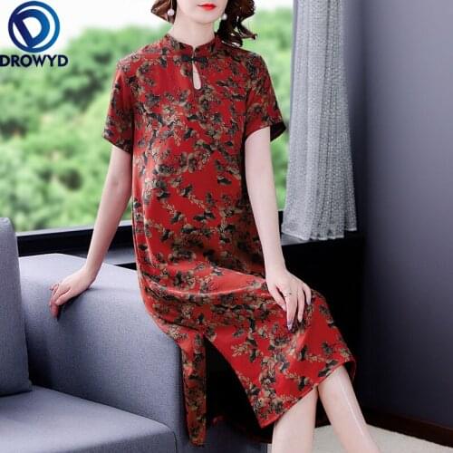 2021 Summer Vintage Boho Beach Midi Dress for Women Ren Floral Print Short Sleeve Dresses Fashion Elegant Runway Party Vestidos
