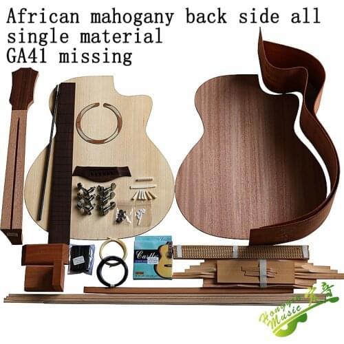 41 inch GAC Cutaway guitar DIY folk ballad single guitar accessories package spruce solid wood side back solid wood khaya