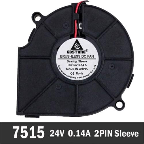 5Pcs Gdstime 7515 24V 2Pin 75mm x 15mm PC Computer Case Cooling Cooler DC Blower Fan
