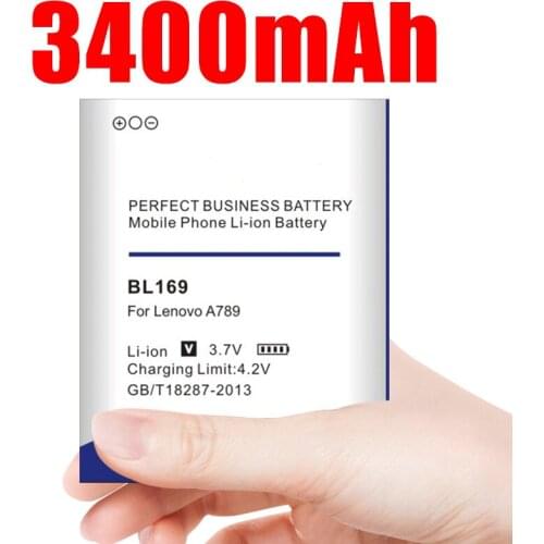 3400mAh BL169 BL-169 Battery for Lenovo A789 P70 S560 P70 P800 Replacement Cell Phone Accumulator battery