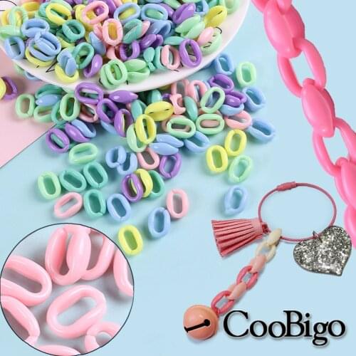 Acrylic Chain Link Beads Plastic Chains Links Shell Rings for Glasses Sunglasses Masks Lanyard DIY Craft Bag Accessories 100pcs